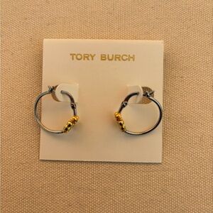 Tory Burch Two-Tone Hoop Earrings